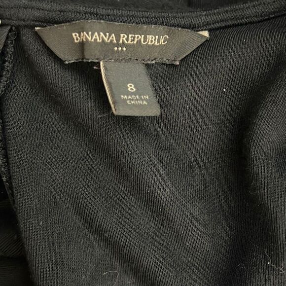 Banana Republic Women's Long Sleeve Dress Grid Skirt Scoopneck Mini Black Size 8 - Picture 5 of 7